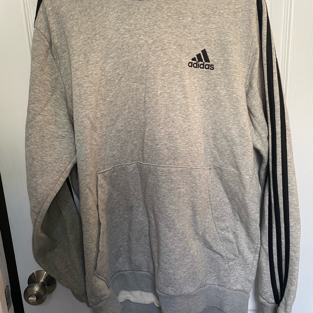 Adidas Men's Gray Crewneck Sweater
